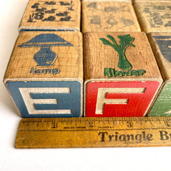 27 wooden alphabet blocks - 1950s vintage - NextStage Vintage