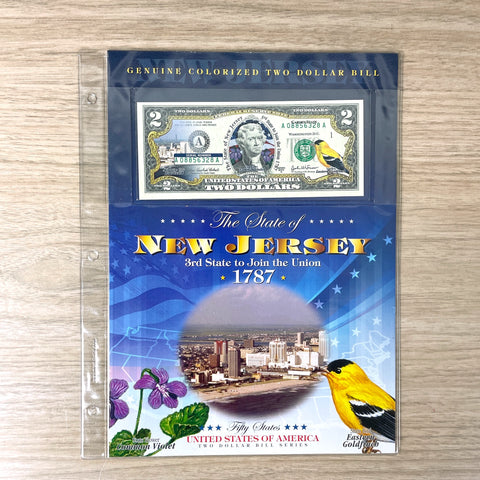 New England Mint colorized New Jersey $2 bill - 2003 bill - NextStage Vintage