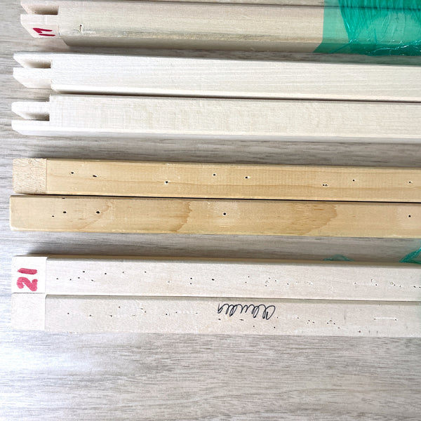 Wooden stretcher bars for canvases/needlework and tacks - 8 pairs - mixed lengths - NextStage Vintage