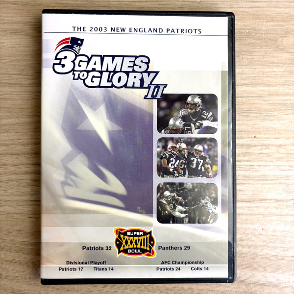New England Patriots “3 Games to Glory I, II, III” DVDs – First 3 Championship Playoff Runs - NextStage Vintage