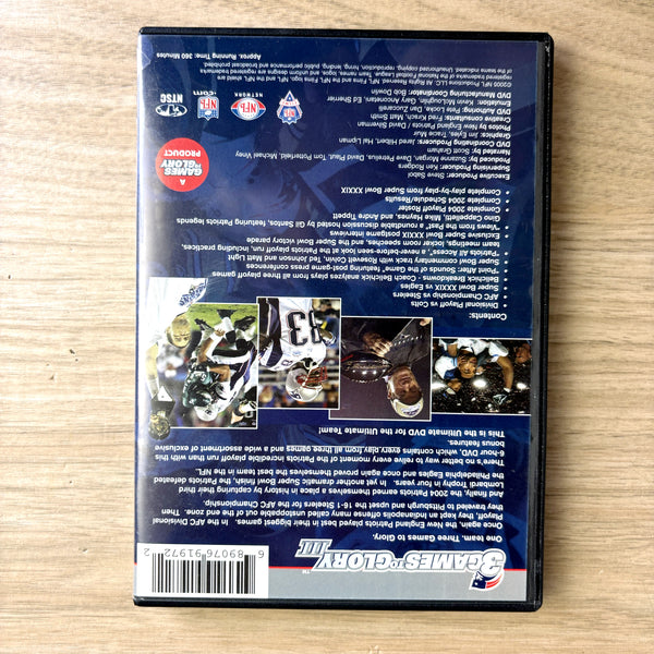 New England Patriots “3 Games to Glory I, II, III” DVDs – First 3 Championship Playoff Runs - NextStage Vintage