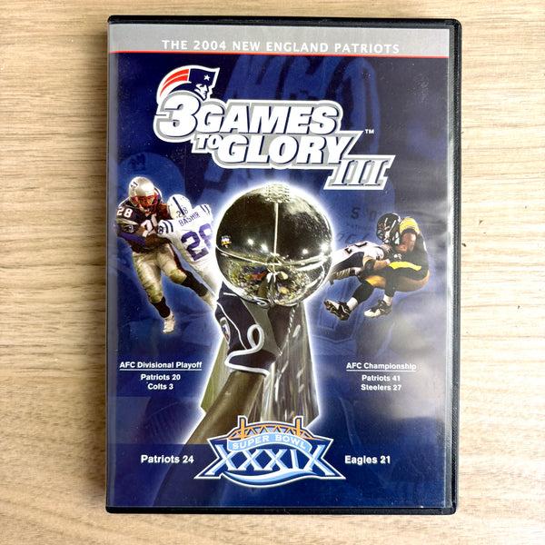 New England Patriots “3 Games to Glory I, II, III” DVDs – First 3 Championship Playoff Runs - NextStage Vintage