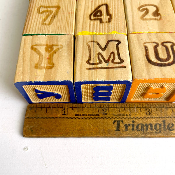 35 wooden alphabet and number blocks - 1970s vintage - NextStage Vintage