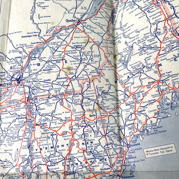 1950s gas station road maps - New England states - set of 3 - NextStage Vintage