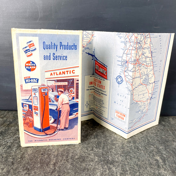 1950s gas station road maps - New England states - set of 3 - NextStage Vintage