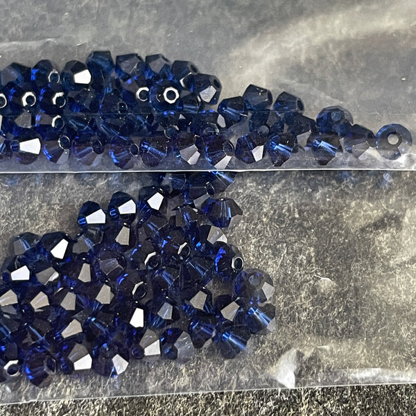 3mm bicone crystal beads Swarovski? - 720 pcs - dark mood colors - estate destash