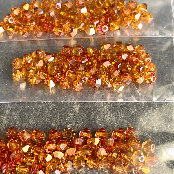 3mm bicone crystal beads Swarovski? - 720 pcs - earthly delights colors - estate destash