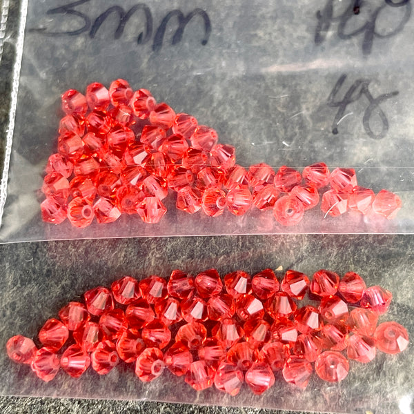 3mm bicone crystal beads Swarovski? - 720 pcs - autumn colors - estate destash