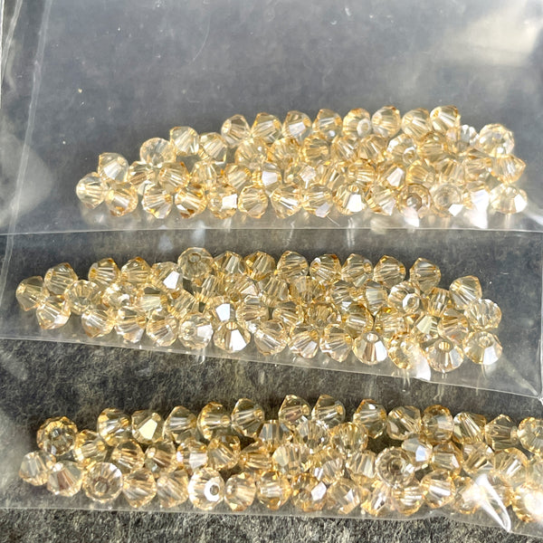 3mm bicone crystal beads Swarovski? - 720 pcs - autumn colors - estate destash