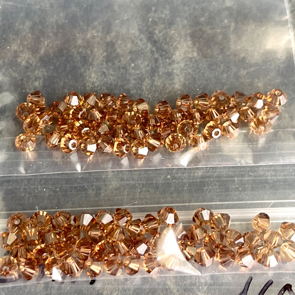 3mm bicone crystal beads Swarovski? - 720 pcs - autumn colors - estate destash