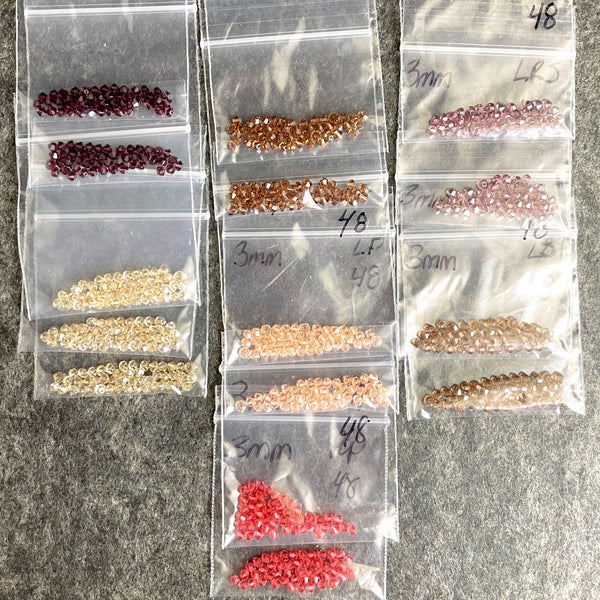 3mm bicone crystal beads Swarovski? - 3456 pcs - estate destash - NextStage Vintage