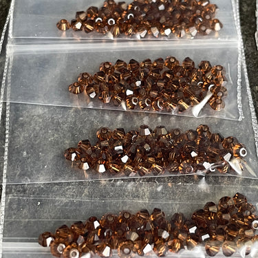 3mm bicone crystal beads Swarovski? - 720 pcs - elven colors - estate destash - NextStage Vintage