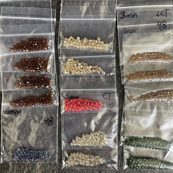 3mm bicone crystal beads Swarovski? - 3456 pcs - estate destash - NextStage Vintage