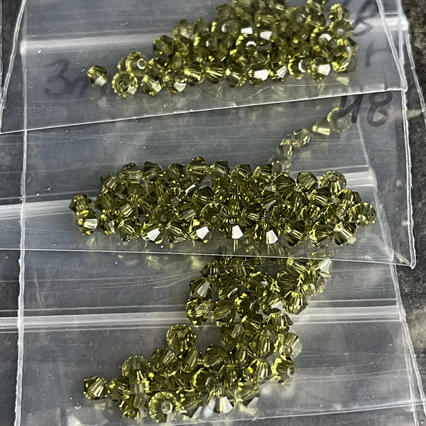 3mm bicone crystal beads Swarovski? - 720 pcs - autumn colors - estate destash