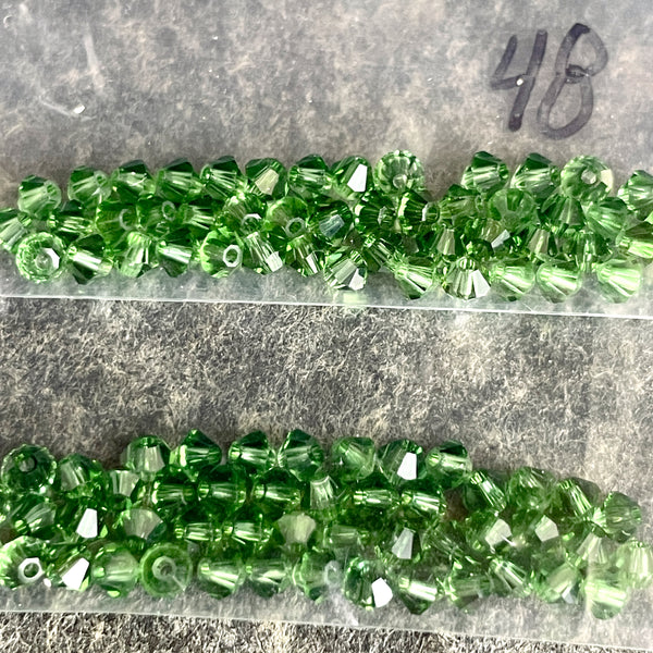 3mm bicone crystal beads Swarovski? - 576 pcs - emo rainbow colors - estate destash