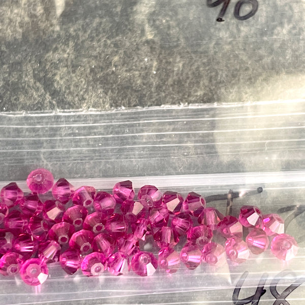 3mm bicone crystal beads Swarovski? - 576 pcs - emo rainbow colors - estate destash