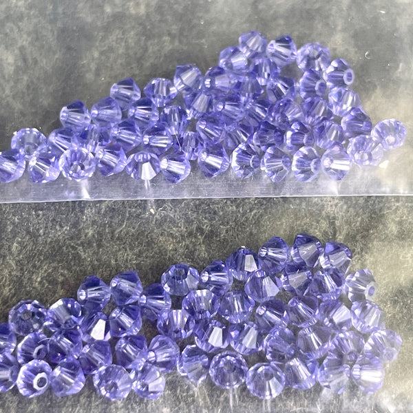 3mm bicone crystal beads Swarovski? - 576 pcs - emo rainbow colors - estate destash