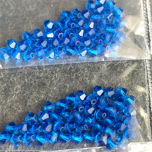 3mm bicone crystal beads Swarovski? - 576 pcs - emo rainbow colors - estate destash