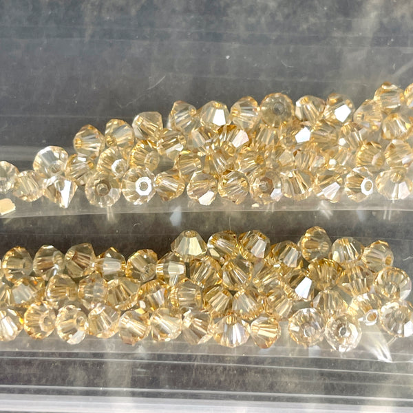 3mm bicone crystal beads Swarovski? - 576 pcs - emo rainbow colors - estate destash