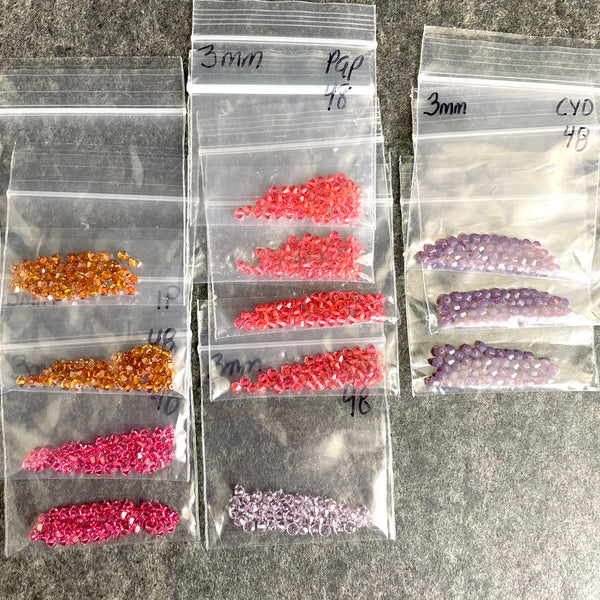 3mm bicone crystal beads Swarovski? - 3456 pcs - estate destash - NextStage Vintage