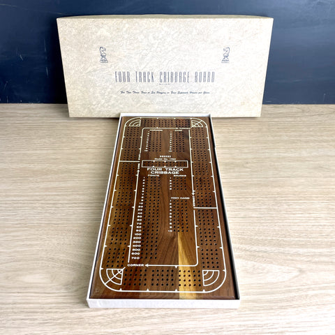 Dreuke 4 track Cribbage board #1962 - 1960s new old vintage game