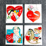 1960s swap valentines with envelopes - set of 4 - unused - NextStage Vintage