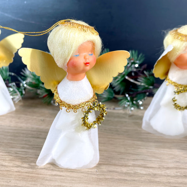 Plastic angel ornaments - set of 4 - 1960s vintage - NextStage Vintage