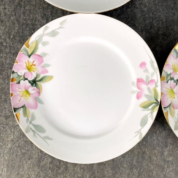 Noritake Azalea salad plates - 19322 - set of 4 -  vintage handpainted china