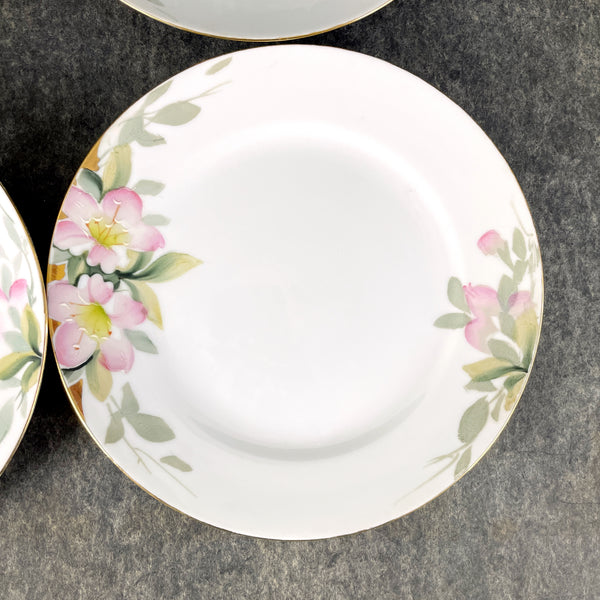 Noritake Azalea salad plates - 19322 - set of 4 -  vintage handpainted china