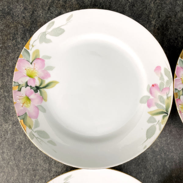 Noritake Azalea salad plates - 19322 - set of 4 -  vintage handpainted china