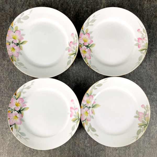 Noritake Azalea salad plates - 19322 - set of 4 -  vintage handpainted china