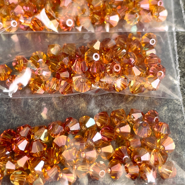 Swarovski 5301 4mm bicone crystal beads - 720 pcs - forest mix - estate destash