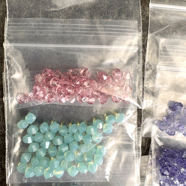4mm bicone crystal beads Swarovski? - 720 pieces - 6 colors mix - NextStage Vintage