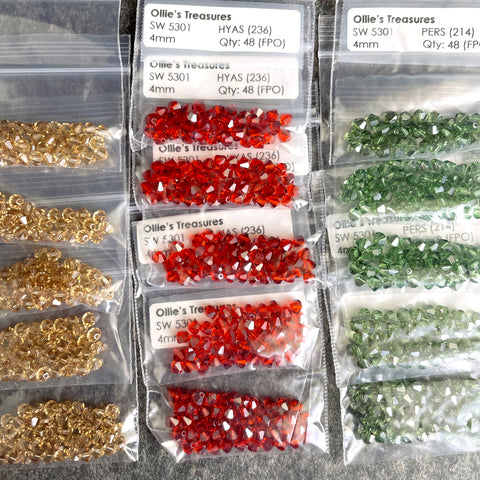 Swarovski 5301 4mm bicone crystal beads - 720 pcs - fall colors