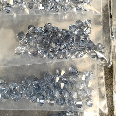 Swarovski 5301 4mm bicone crystal beads - 720 pcs - moody blues - NextStage Vintage