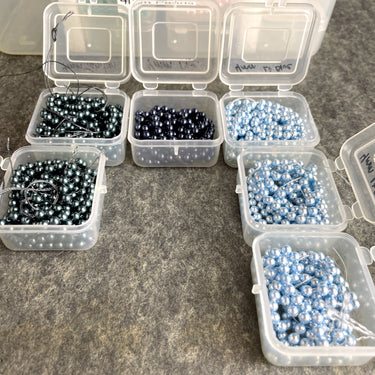 4mm round crystal pearls lot Swarovski? - 12 colors - estate destash - NextStage Vintage