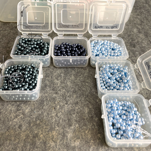 4mm round crystal pearls lot Swarovski? - 12 colors - estate destash