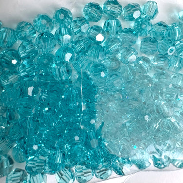 144 4mm Swarovski Elements round crystal beads – light turquoise - factory pack - NextStage Vintage