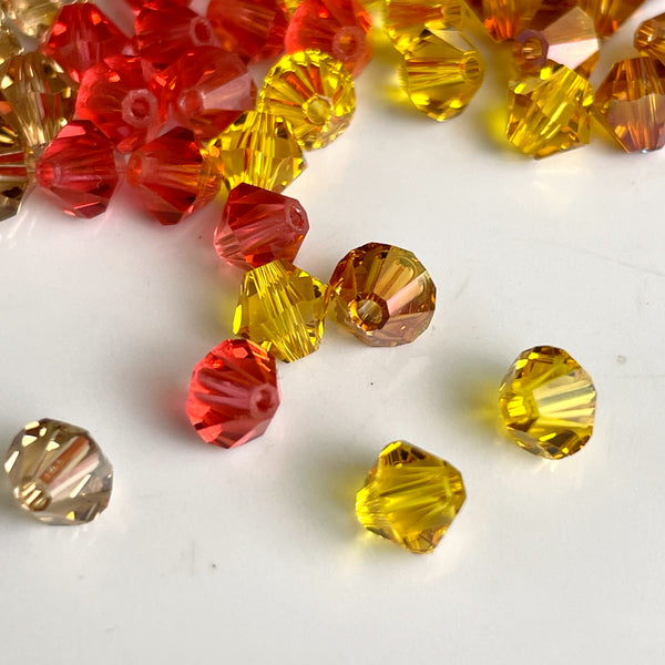 5mm bicone crystal beads - Swarovski? - 288 pcs - earth tones