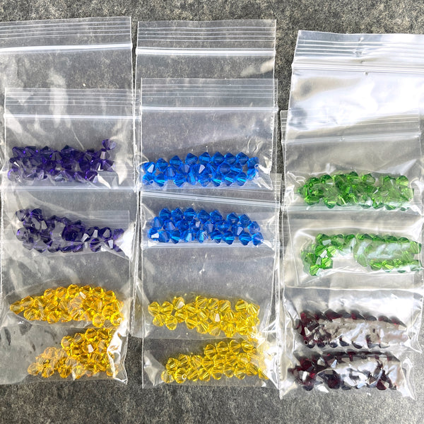 5mm bicone crystal beads Swarovski? - 288 pcs - rainbow - estate destash