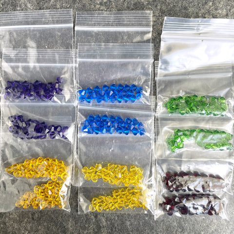 5mm bicone crystal beads Swarovski? - 288 pcs - rainbow - estate destash