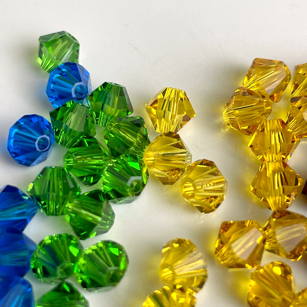 5mm bicone crystal beads Swarovski? - 288 pcs - rainbow - estate destash