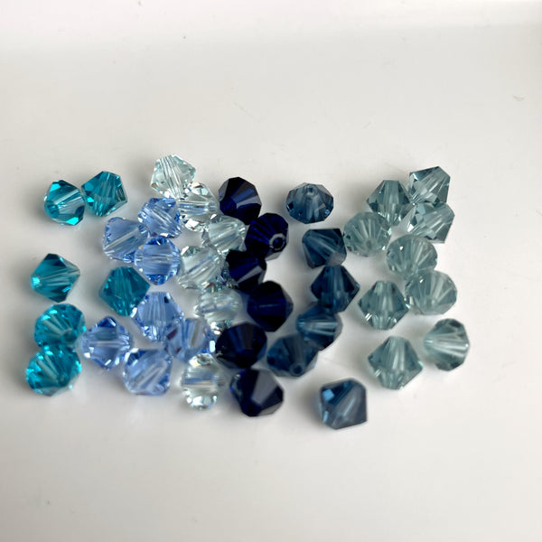 5mm bicone crystal beads Swarovski? - 288 pcs - blue variety