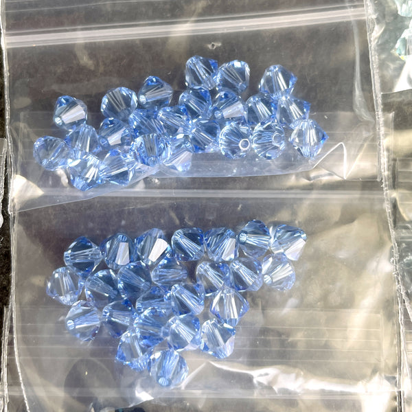 5mm bicone crystal beads Swarovski? - 288 pcs - blue variety