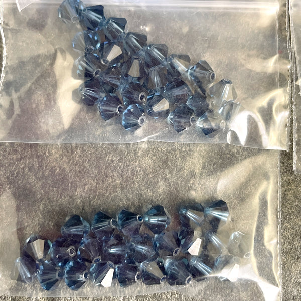 5mm bicone crystal beads Swarovski? - 288 pcs - blue variety