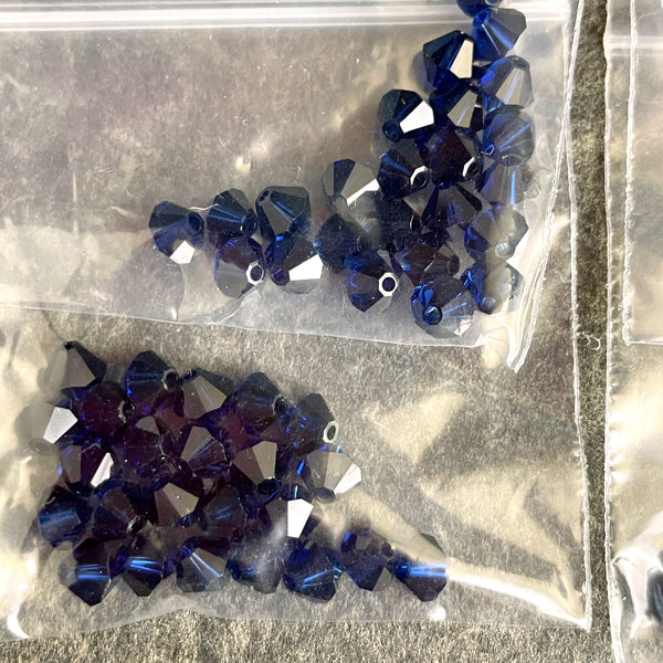 5mm bicone crystal beads Swarovski? - 288 pcs - blue variety