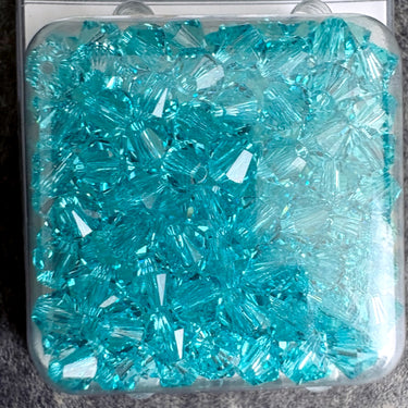 144 5mm Swarovski Elements XILION Bicone Beads – light turquoise - factory pack - NextStage Vintage