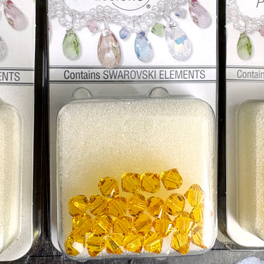 120 Swarovski Crystal Passions 5mm bicone beads – light topaz  – original packaging - NextStage Vintage