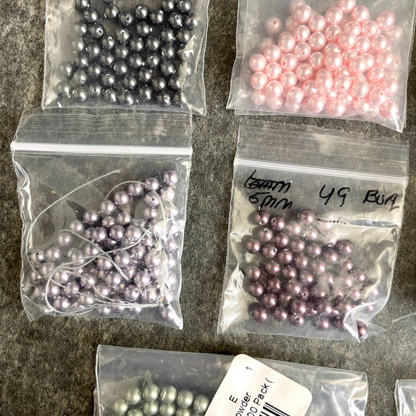 5mm round crystal pearls Swarovski - 12 colors - estate destash