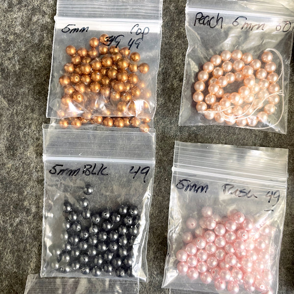 5mm round crystal pearls Swarovski - 12 colors - estate destash